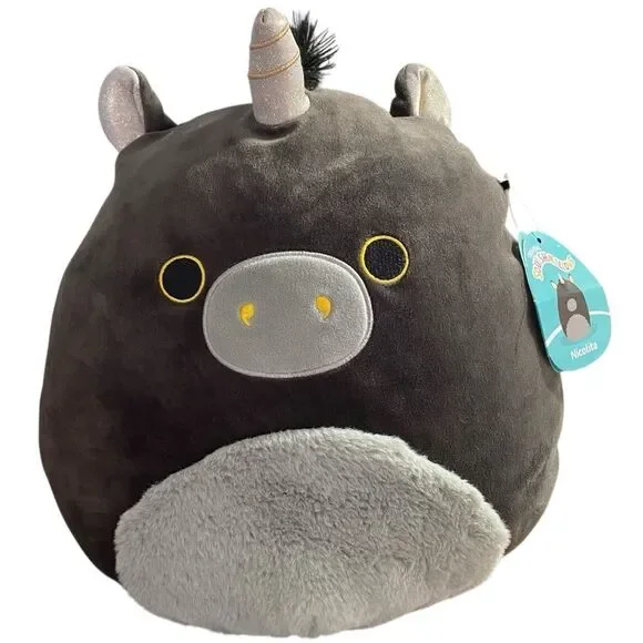 Original Squishmallow NICOLITA Black & Gray Unicorn by Kelly Toy NWT - Picture 1 of 5